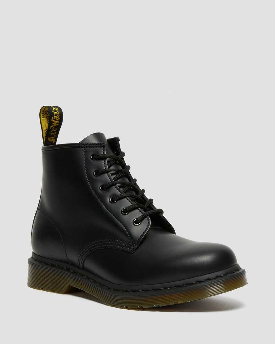 Dr. Martens 101 Smooth Nahka Miesten Nilkkurit - Mustat Nilkkurit [982-SJTMQX]